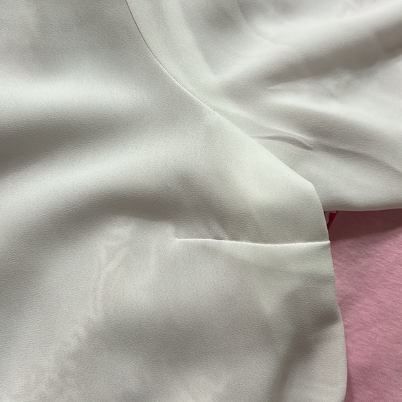 Worthington White Blouse with Black Trim M - Picture 4 of 6